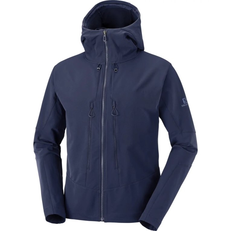 Navy Salomon Outpeak Softshell Full Zip Men's Jackets | IE SI9463